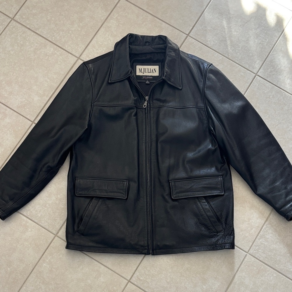 Wilsons Leather Black Zip-Up Jacket